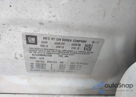 2017 Chevrolet Trax Ls from USA, damaged, VIN KL7CJKSB0HB237508